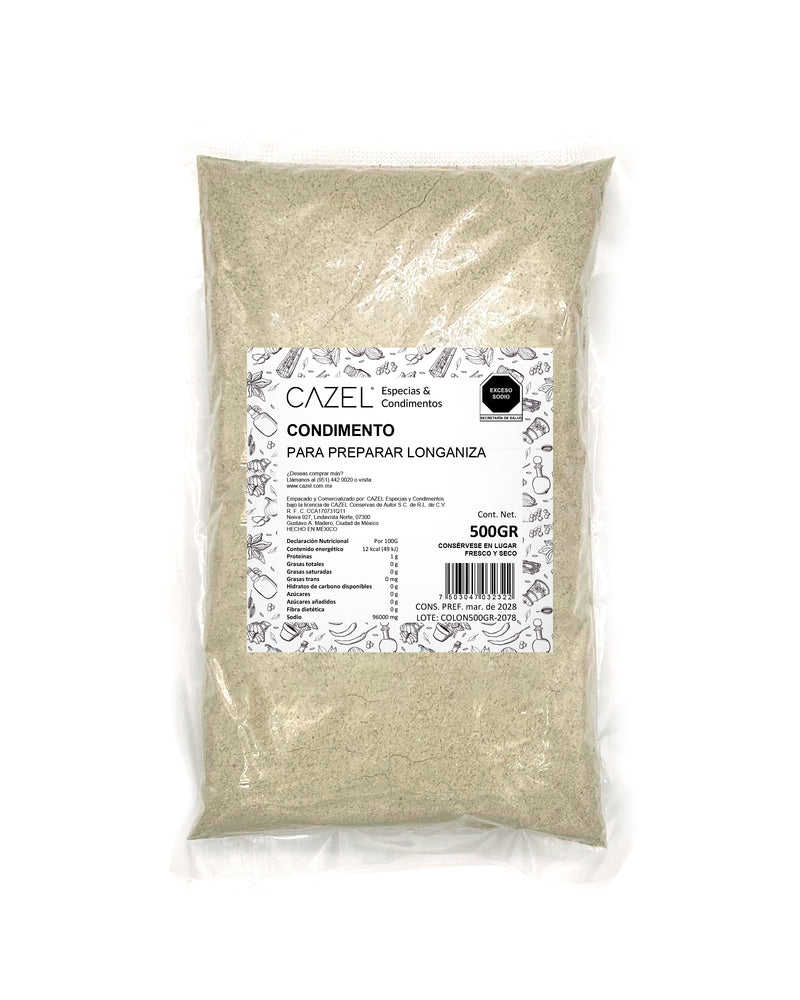 Condimento Para Hacer Longaniza Natural En Polvo 500g