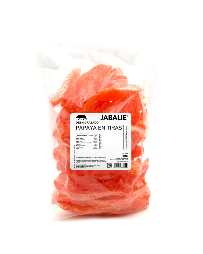 JABALIE® Deshidratado Papaya En Tiras 1 kg