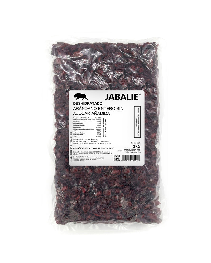 JABALIE® Deshidratado Arándano Entero Sin Azúcar Añadida 1 kg