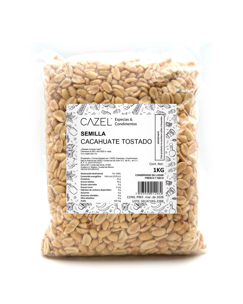 Cacahuate Pelado Tostado Sin Sal Oaxaqueño 1KG