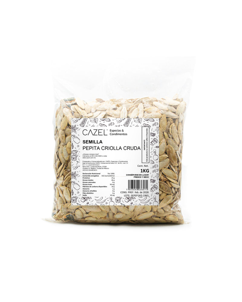 Pepita Criolla con Cascara Cruda 1KG